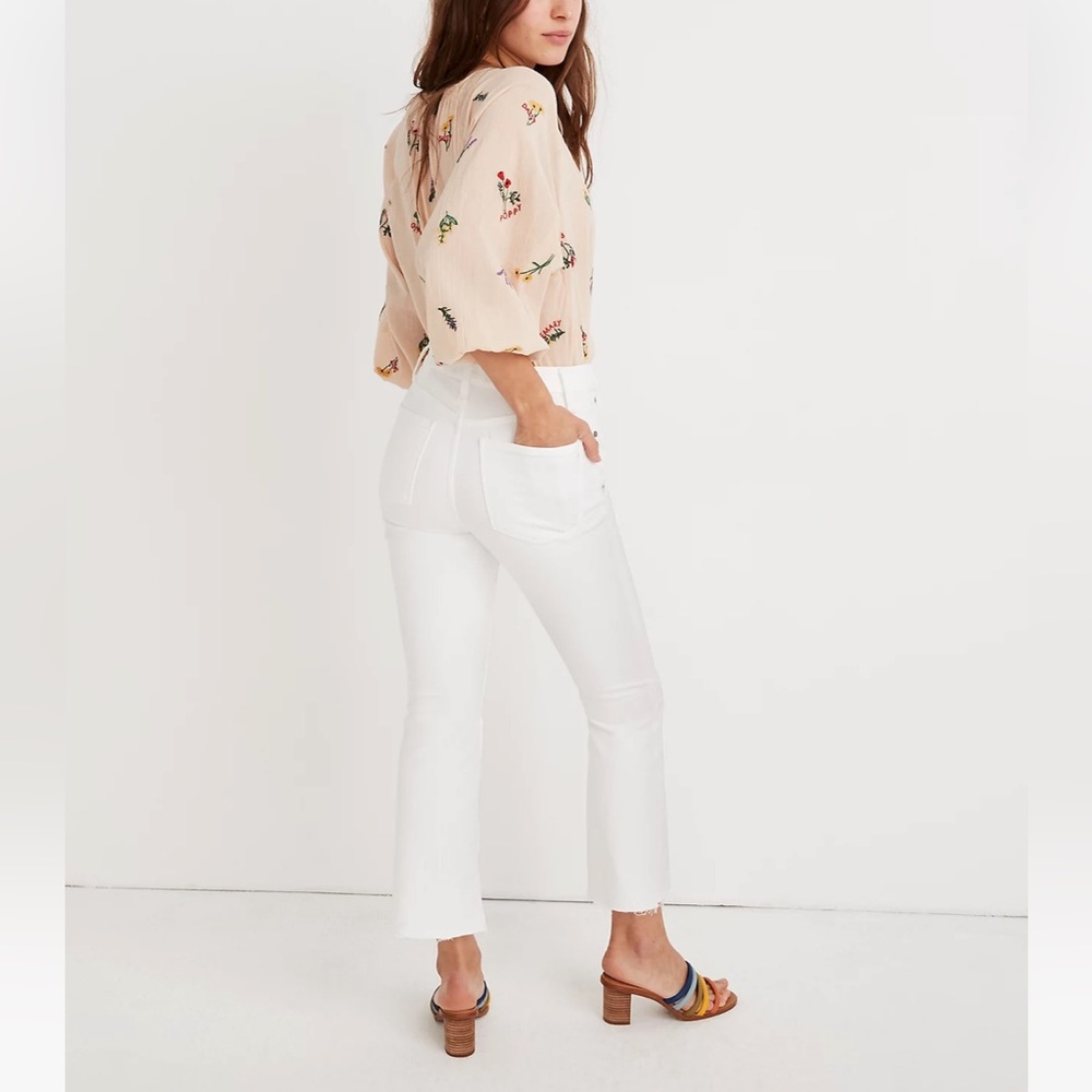 Madewell White Cali Demo Boot jeans